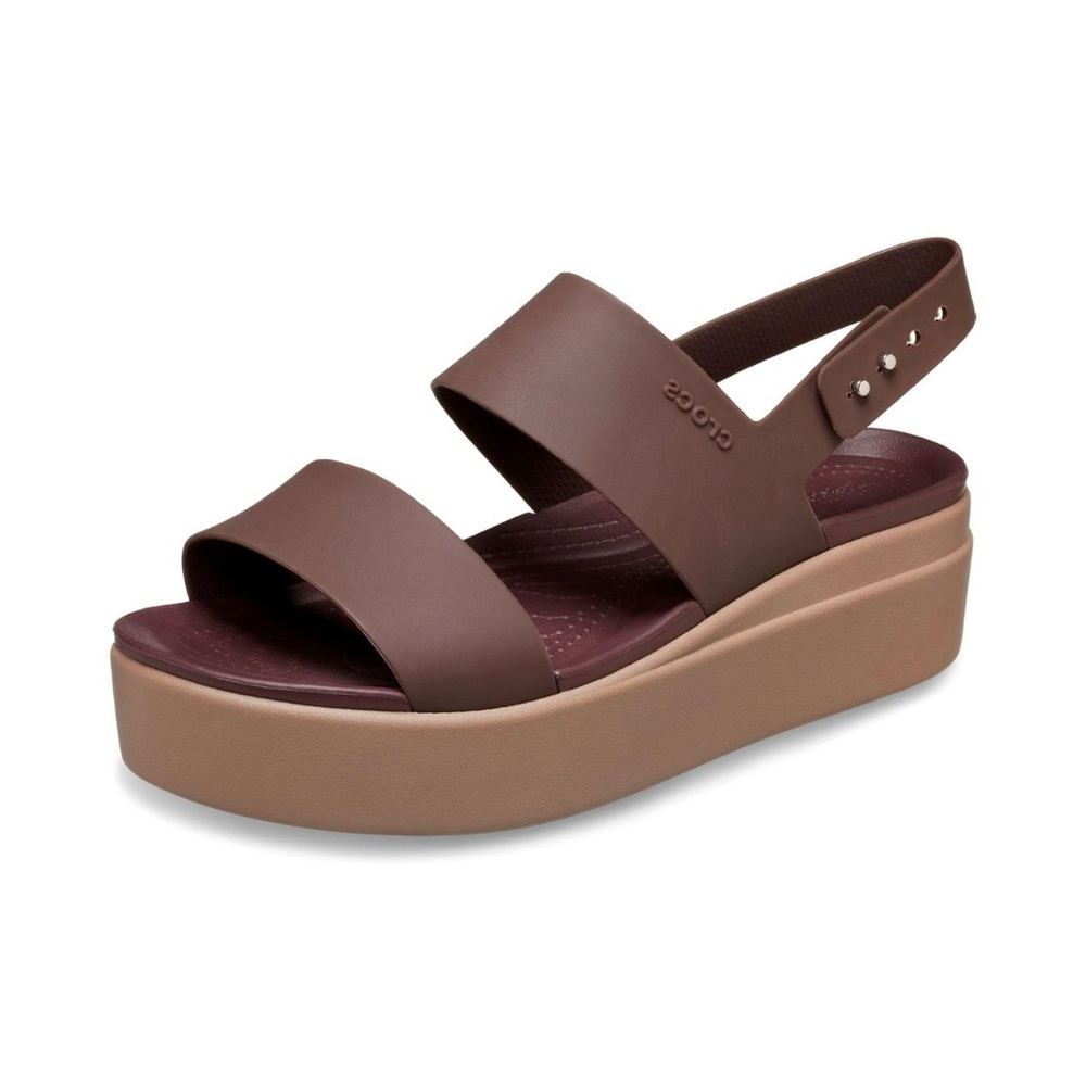 CROCS Women's Brooklyn Low Wedge Sandals - Picture 2 of 14